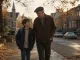 Warm autumn neighborhood scene with a boy and his grandfather for a Wide Awake article.